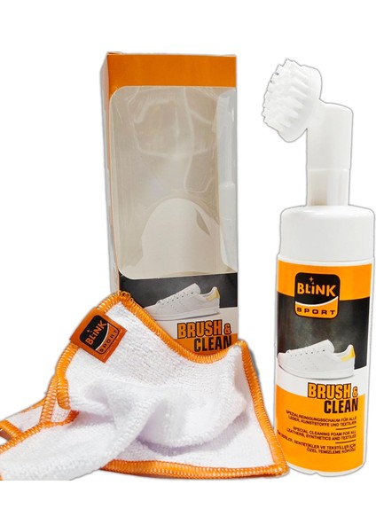 Blink Sport Brush & Clean Ayakkabı Temizleme Köpüğü Seti, 150 Ml, Fırça ve Bez Içeren, Deri Süet Tekstil Uyumlu fiyatları