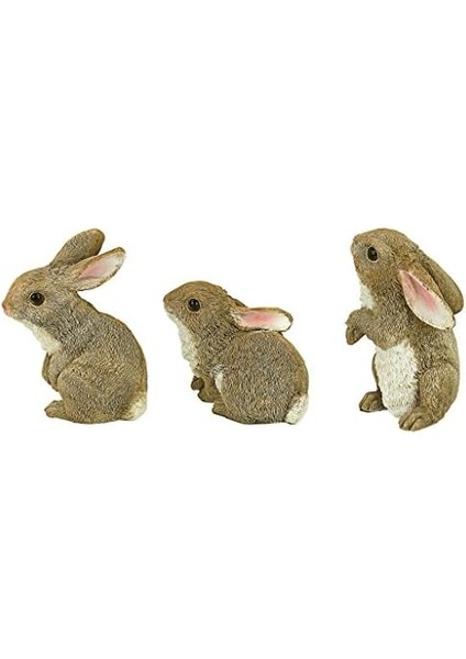 QM92008 The Den Rabbits Iç/dış Mekan Bahçe Hayvan Heykelleri, 9,5 cm Genişliğinde, 10,5 cm Derinliğinde, Tam Renkli Kaplama fiyatları