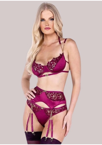 Şık Dantelli Çoraplı Kombin Tasarım Gecelik Seti, Ayarlanabilir Askılı, Kadın İç Çamaşırı fiyatları