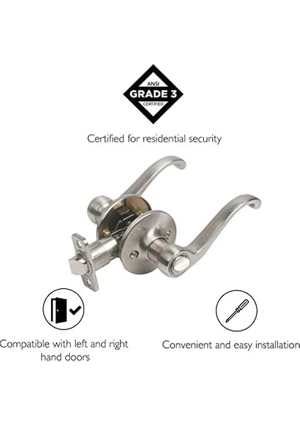 740399 Scroll Evrensel Mandal Gizlilik Kapı Kolu, Nikel, 6 Yönlü fiyatları