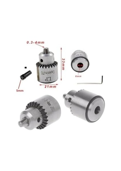 Motor Için Anahtarlı Mandrel 3 Çeneli 5mm Mil Çaplı Mandren Okul Proje Uygulama Matkap Uçlu modelleri