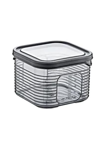 Erzak Saklama Kabı Sızdırmaz Kapak6&apos;lı Set Füme -(Ölçü Kabı Hediyeli)