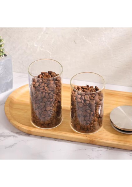 2&apos;li Vakum Kapaklı Borosilikat Cam Saklama Kabı Seti – Mini Boy, Hava Geçirmez, Gıda Saklama Için Ideal-Baharat,kahve,şeker-Mini Baharatlık (Metal Yuvarlak, 250 Ml) modelleri