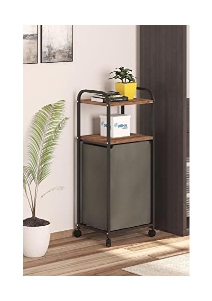 Dehalimited 2 Raflı Frenli Tekerlekli Çamaşır Sepeti Dolabı Kirli Sepetli Düzenleyici Çamaşırlık Kahnanerengi, Dehalimited modelleri