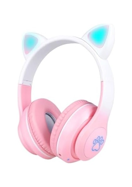 Stn-28 Pro Kedi Kulaklı Tasarımlı Rgb Işıklı Bluetooth Kulaklık Yeşil