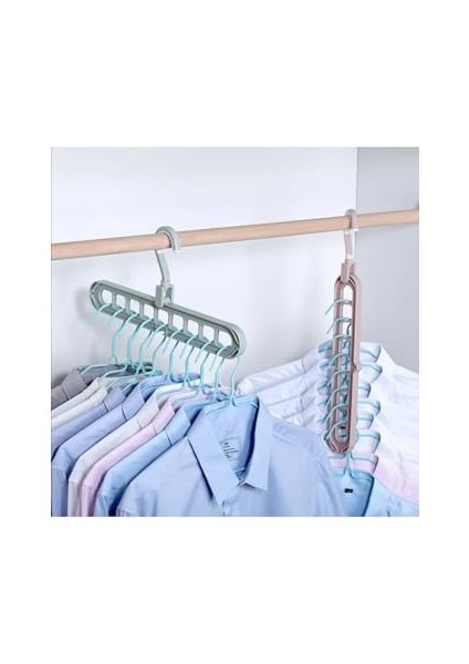 Sihirli Elbise Askısı 9 Gözlü Akıllı Askı Sihirli Askılık - 5 Adet modelleri