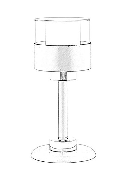 ML-60193-1BSY Siyah Boyalı Masa Lambası, E27, Metal, Cam, 16CM