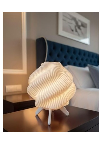 Ayaklı Modern Spiral Desenli Masa Lambası - Lamba ve Kablo Dahil, Yatak Odası - Oturma Odası - Çalışma Odası - Salon Dekoratif Tak Çalıştır Montaj Gerektirmez fiyatları