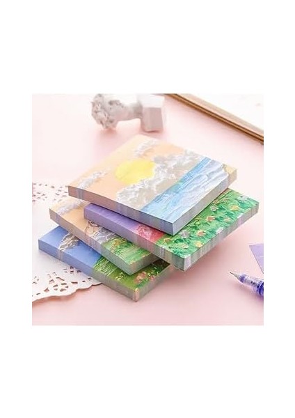 Guguk Mor-Yeşil Manzaralı Temalı Renkli Not Seti modelleri