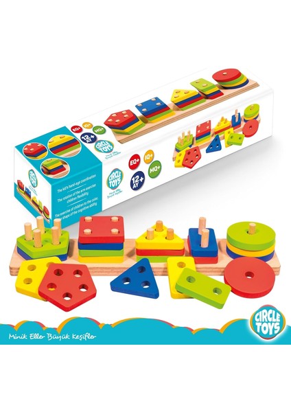 Toys Ahşap Geometrik Şekiller 5&apos;li