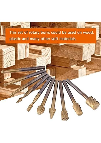 Depolife 10 Parça Titanyum Ahşap Için Freze Uç Seti Benzeri Gravür Makinası Için Kalıpçı 3mm Şaft modelleri