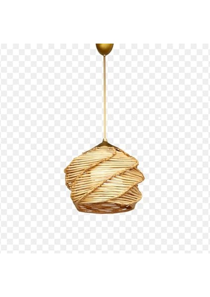 Primante Tekli Sarkıt Natural | El Yapımı, Modern, Doğal Dokulu Aydınlatma | 20-37 cm | E27 Duy Uyumlu | Metal Gövde