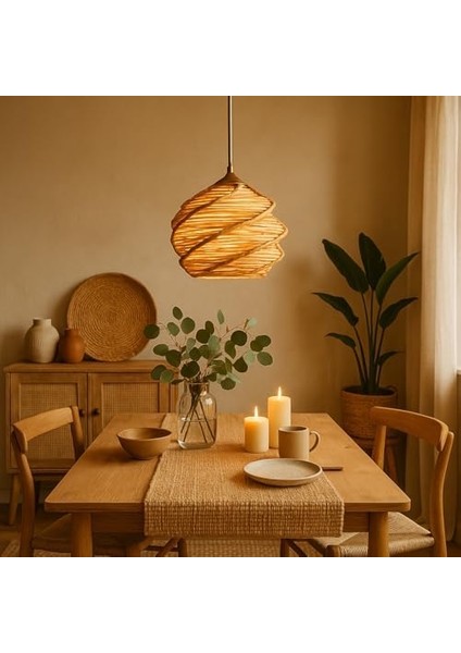 Primante Tekli Sarkıt Natural | El Yapımı, Modern, Doğal Dokulu Aydınlatma | 20-37 cm | E27 Duy Uyumlu | Metal Gövde fiyatları
