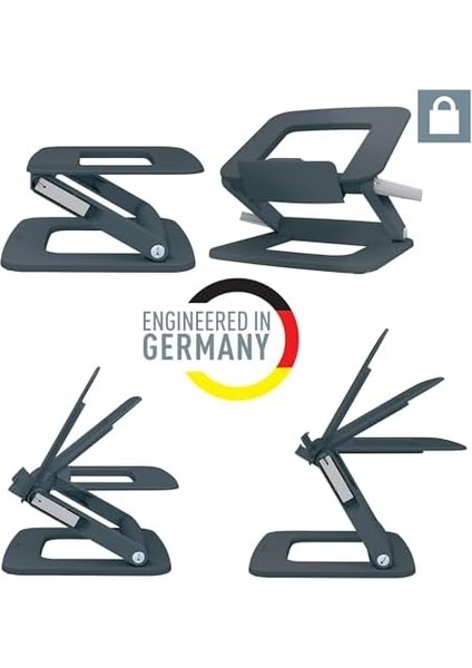 Ayarlanabilir Çok Açılı Laptop Standı, Koyu Gri modelleri