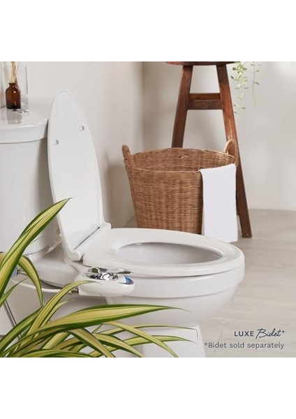 Bidet Luxe TS1008E Yavaş Kapanan, Hızlı Çıkarma Menteşeli ve Kaymaz Tamponlu Uzun Rahat Oturaklı Klozet Kapağı (Beyaz)
