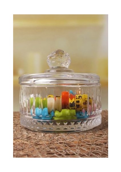 Lüx Kristal Kapaklı Cam Şekerlik & Cam Lokumluk, Kesme Cam Lüx Şekerlik 10CM*10.5CM - (4 Model) (06646) fiyatları