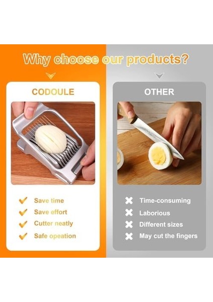 Yumurta Dilimleyici, Sağlam Alüminyum Yumurta Kesici, Çok Amaçlı 304 Paslanmaz Çelik Tel Yumurta Dilimleyici, Yumuşak Meyve, Mantar ve Yumurta Için Paslanmaz Çelik Tel Çok Amaçlı Yumurta modelleri