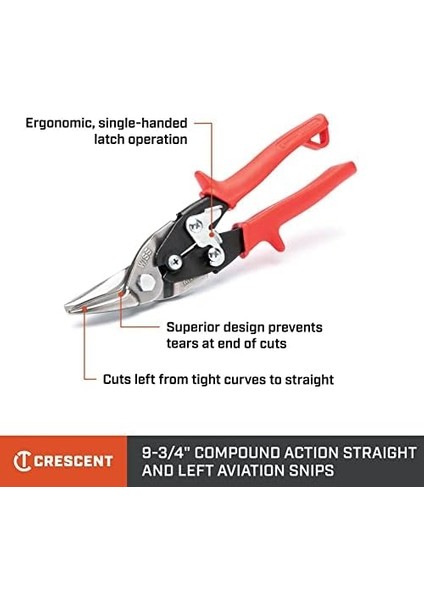 M1R 248 mm Metalmaster Sac Makası, Kol Çevirmeli, Sol ve Düz Kesim