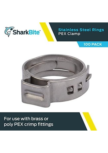 1/2 Inç Kelepçe Halkası, 100&APOS;LÜ Paket, Paslanmaz Çelik Tesisat Armatürü, Pex Boru, Pe-Rt, UC953CP100 fiyatları