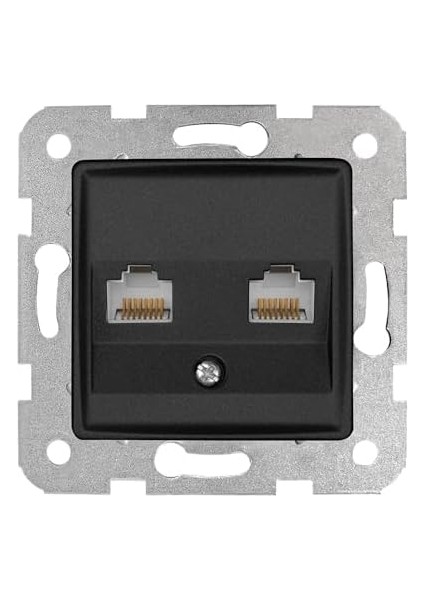 Gece Siyahı Ikili Data Cat6 Mekanizma ve Kapak fiyatları