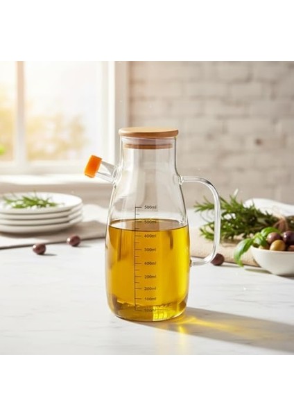 Borosilikat Cam Yağlık - Bambu Kapaklı ve Ölçü Çizgili Sirkelik | Damlatmaz Ağızlı, Dayanıklı, Kurşunsuz Yağdanlık (1000 Ml) modelleri