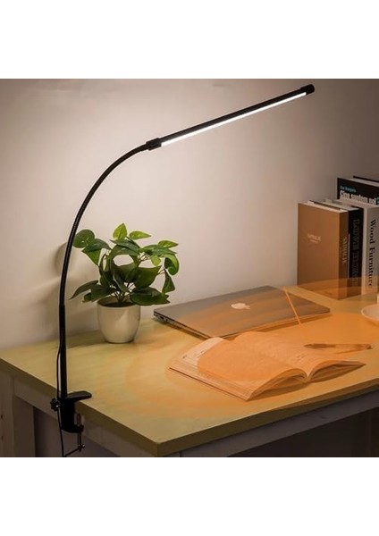 LED Masa Lambası – 12W USB Güç Girişli, Esnek Kol, Klipsli Tasarım, 3 Renk Sıcaklığı (2800K/4200K/6000K), Kısılabilir Dimmer Anahtarlı | Siyah 55 fiyatları