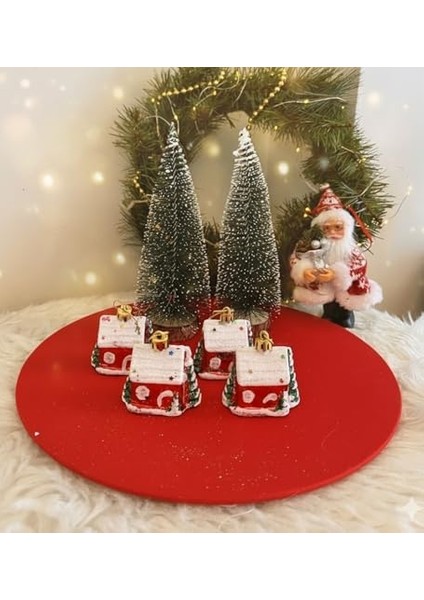 Yılbaşı Kar Evi Şeklinde Ağaç Süsü – 4 Adet