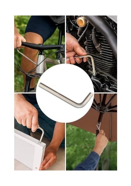 5 Parça Büyük Alyan Seti, Krom-Vanadyum Çelik, Alyan Anahtar Takımı, Sertleştirilmiş Çelik, Isıl Işlem Uygulanmış, Dayanıklı, Tamirat Aleti, Kavisli ve Estetik Tasarım