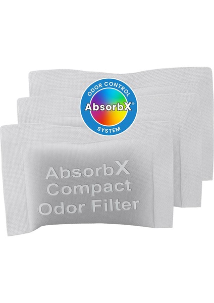 Itouchless 3&apos;lü Paket Kompakt Absorbx Koku, Çöp Kutusu Filtreleri