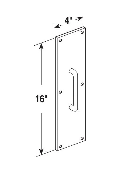 Ürünler J 4578 Kapı Pull Tabak, 4-Inç x 40,6 Cm, Oval Sap, Pirinç Cilalı