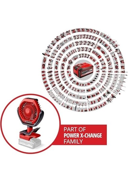 Akülü Vantilatör Gc-Cf 18/110 Li-Solo Power X- (18 V, Kömürsüz, 3 Hız Ayarı, Sonsuz Ayarlanabilir, Birçok Montaj Seçeneği, Akü Dahil Değildir)