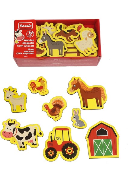 Rossie 48107 Mıknatıslı Çiftlik Figürleri, Çok Renkli modelleri