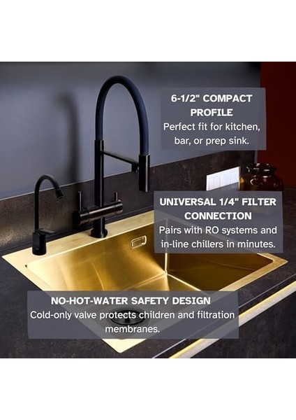 A203-NL-62 6 "-Flo Stil Saf Su Sebili Musluk, Mat Siyah fiyatları