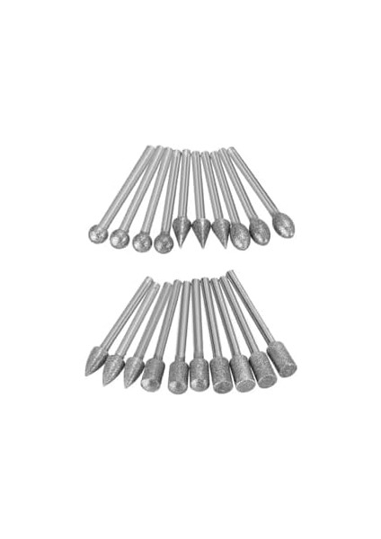 Uçlu Cam Işleme Delme Kesme Uç Seti Gri Cam Oyma ve Şekillendirici 20 Parça modelleri