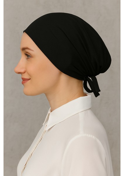 Elyy Kadın Siyah Bağlamalı Bone 2’li Set – Esnek Penye Kumaş, Rahat & Şık fiyatları