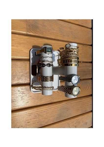 2 Katlı Takı Organizer Düzenleyici T Stand Bileklik & Saat Standı Beyaz fiyatları