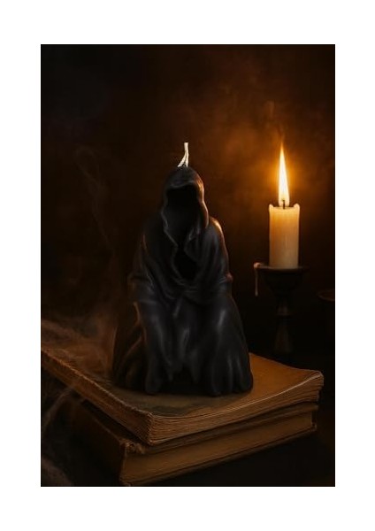 Hayalet Kral Mum Halloween Bayramı Korku Dekorasyonu Dark Obje Mum