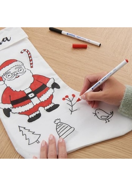 Edding 4600 Tekstil Kalemi - Siyah, Kırmızı, Mavi, Yeşil, Sarı - 5&apos;li Set - Yuvarlak Uç 1 mm - Tekstil Üzerine Çizim Yapmak Için Kalıcı Kumaş Kalemler, 60°c&apos;ye Kadar Yıkamaya Dayanıklı