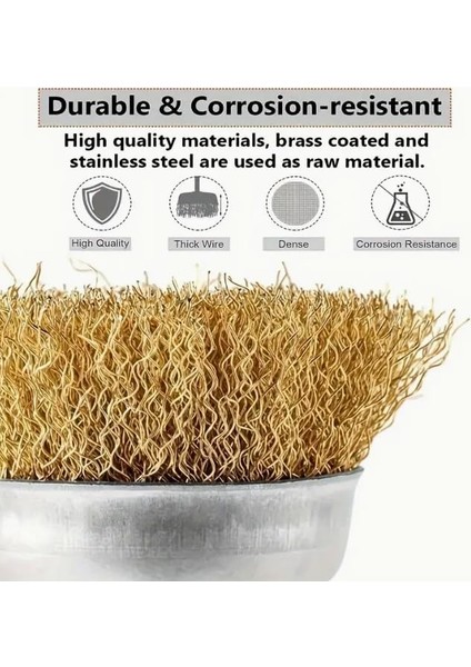 6&apos;lı Çelik Tel Çanak Fırça Seti Matkap Ucu Dairesel Pas Sökücü Temizleme Yağ Çapak Alma Parlatma Sıyırma Zımpara Ahşap Metal Çelik Kaynak Boya Çıkarıcı Kazıma Aparatı