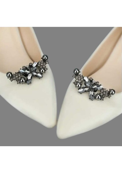 Ayakkabı Tokası -Çanta Charm -Broş Bir Çift Çıkarılabilir Klipsli Taşlı Kelebek Tasarım (BC-1212) fırsatları