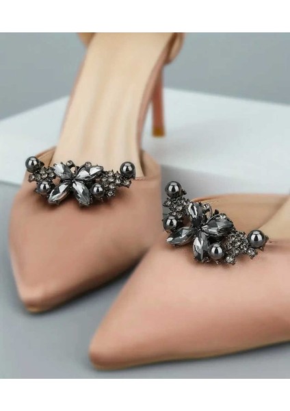 Ayakkabı Tokası -Çanta Charm -Broş Bir Çift Çıkarılabilir Klipsli Taşlı Kelebek Tasarım (BC-1212) indirimleri