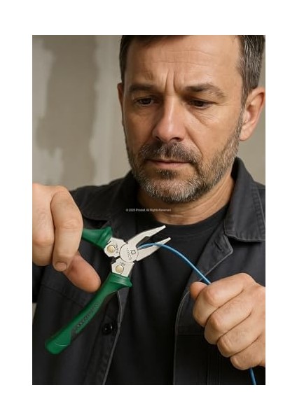 Inmest Çok Amaçlı Kablo Soyma Pensesi, Işıklı, Sesli, Faz-Notr Kontrol, Sıyırma, Kıvırma, Kablo Çekme, Ayırma, Elektrik Kontrolü, 8 Fonksiyonlu, Elektrikçi 8" (Pil Dahil)