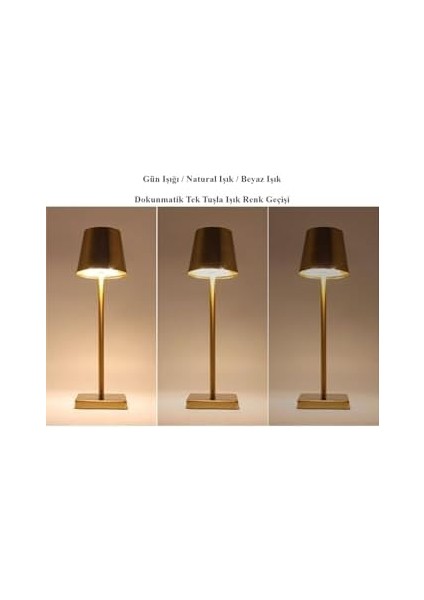 Ucuz Geldi Taşınabilir Şarjlı Masa Lambası Dimmerli Dekoratif Istanbul Dokunmatik Sunum Lambası