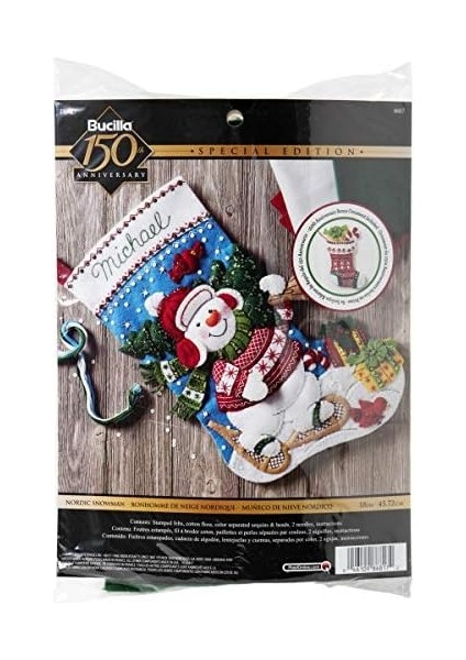 Bucilla, Mavi, Beyaz, Kırmızı, 45,7 Cm- Çorabı Keçe fiyatları