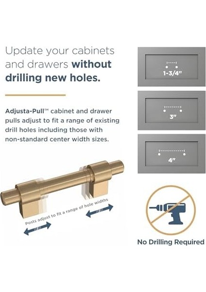 Bar Ayarlanabilir Dolap Çekeceği, 1-3/8" Ila 4" (35-102MM), 5&apos;li Paket, Şampanya Bronz P44364-CZ-B