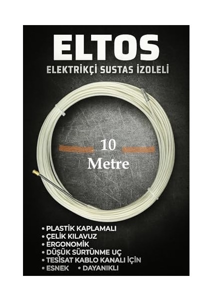 Elektrikçi Sustası Izoleli, Kablo Çekme Yayı, Balık Bandı, Plastik Kaplamalı, Çelik Kılavuz, Ergonomik, Düşük Sürtünme Uç, Tesisat Kablo Kanalı Için, Esnek, Dayanıklı (10 M) modelleri