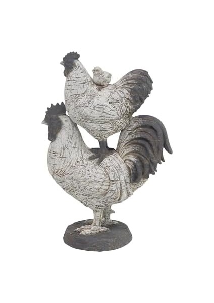 Deco 79 Çiftlik Evi Polystone Horoz Heykel, 8" x 5" x 12", Beyaz fiyatları