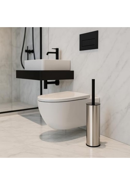 Paslanmaz Çelik Tuvalet Fırçası – Kapaklı, Hijyenik ve Dayanıklı Metal Wc Fırçası Seti, Şık Banyo Aksesuarı fiyatları