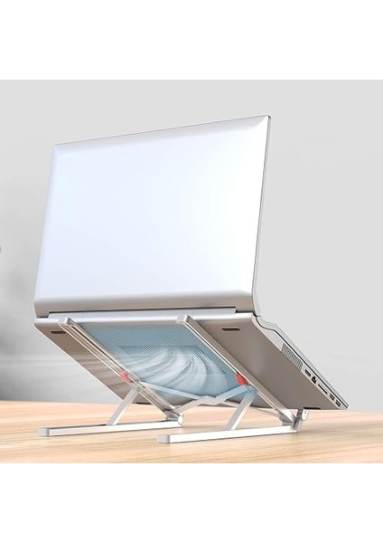 Bix Saiji X2 Taşıma Çantalı Alüminyum Notebook Laptop Standı Gümüş