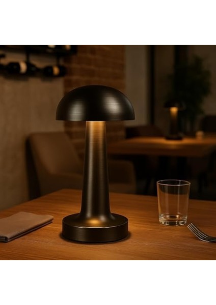 Siyah Dokunmatik Şarjlı Masa Lambası – 3 Renk Modu (6400K-3200K-1600K), 2W Led, 30-50 Lümen, 1200MAH Batarya, USB 5V Dc